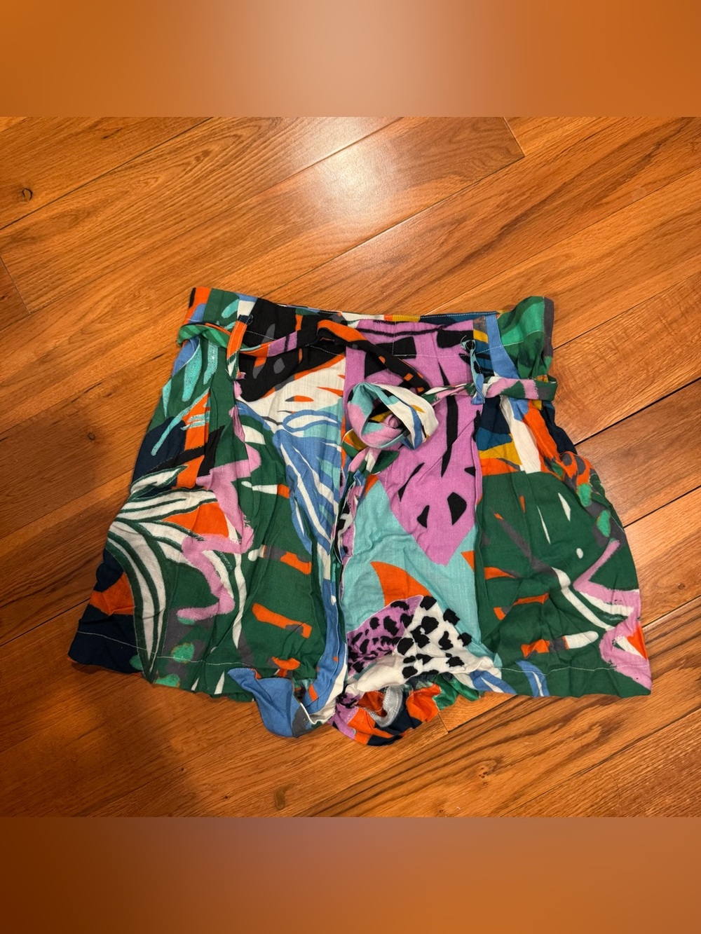 Parker Multicolor High-Waist Tropical Print Shorts